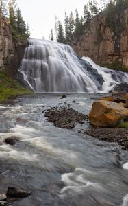 Preview wallpaper waterfall, splashes, stones, nature