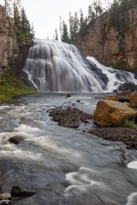 Preview wallpaper waterfall, splashes, stones, nature