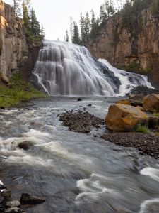 Preview wallpaper waterfall, splashes, stones, nature