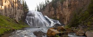 Preview wallpaper waterfall, splashes, stones, nature