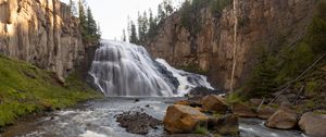 Preview wallpaper waterfall, splashes, stones, nature