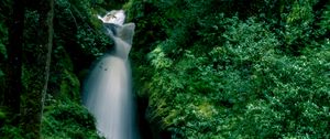 Preview wallpaper waterfall, splashes, stones, grass, moss