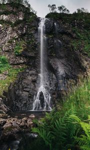 Preview wallpaper waterfall, splashes, water, stones, rock