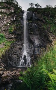 Preview wallpaper waterfall, splashes, water, stones, rock