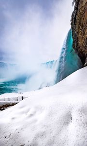 Preview wallpaper waterfall, spray, foam, snow