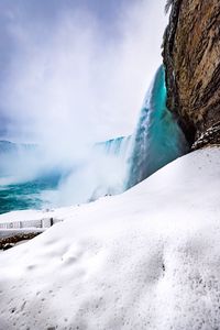 Preview wallpaper waterfall, spray, foam, snow