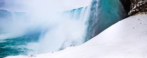 Preview wallpaper waterfall, spray, foam, snow