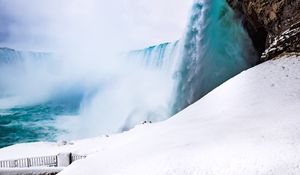 Preview wallpaper waterfall, spray, foam, snow