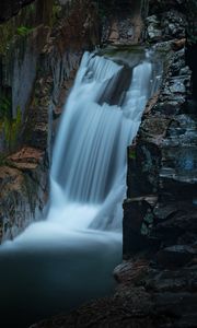 Preview wallpaper waterfall, spray, rocks, course