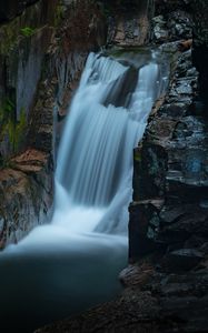 Preview wallpaper waterfall, spray, rocks, course