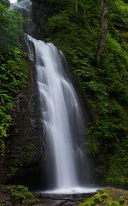 Preview wallpaper waterfall, spray, stream, rock