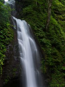 Preview wallpaper waterfall, spray, stream, rock