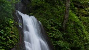 Preview wallpaper waterfall, spray, stream, rock