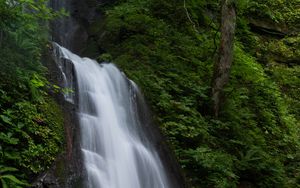 Preview wallpaper waterfall, spray, stream, rock