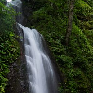 Preview wallpaper waterfall, spray, stream, rock