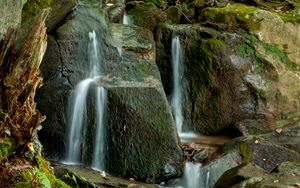Preview wallpaper waterfall, stone, rock