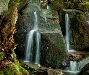 Preview wallpaper waterfall, stone, rock
