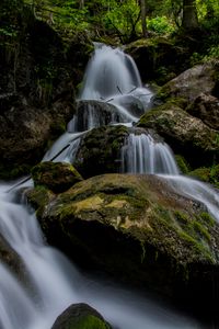 Preview wallpaper waterfall, stones, blocks, stream