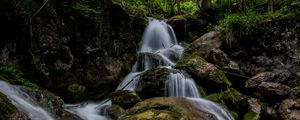 Preview wallpaper waterfall, stones, blocks, stream