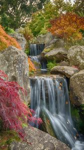 Preview wallpaper waterfall, stones, cascade, nature