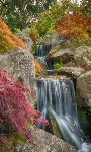 Preview wallpaper waterfall, stones, cascade, nature
