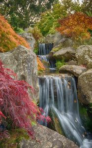 Preview wallpaper waterfall, stones, cascade, nature
