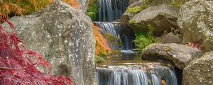 Preview wallpaper waterfall, stones, cascade, nature