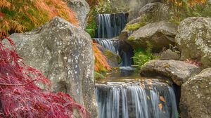 Preview wallpaper waterfall, stones, cascade, nature