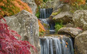 Preview wallpaper waterfall, stones, cascade, nature