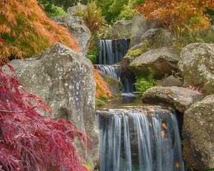 Preview wallpaper waterfall, stones, cascade, nature