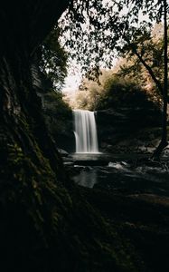 Preview wallpaper waterfall, stones, course, cliff