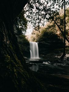 Preview wallpaper waterfall, stones, course, cliff