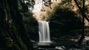 Preview wallpaper waterfall, stones, course, cliff