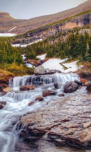 Preview wallpaper waterfall, stones, current