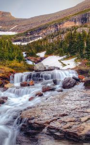 Preview wallpaper waterfall, stones, current