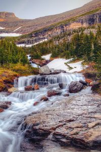 Preview wallpaper waterfall, stones, current