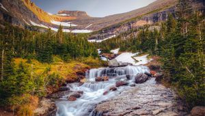 Preview wallpaper waterfall, stones, current