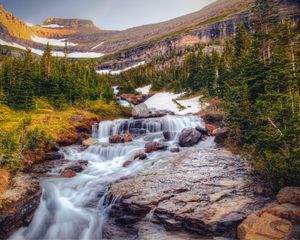 Preview wallpaper waterfall, stones, current