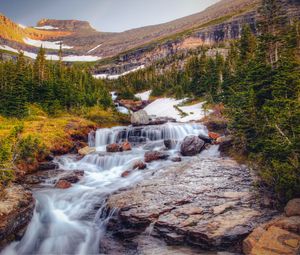 Preview wallpaper waterfall, stones, current