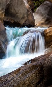 Preview wallpaper waterfall, stones, landscape, nature