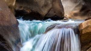 Preview wallpaper waterfall, stones, landscape, nature