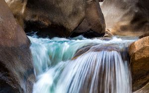 Preview wallpaper waterfall, stones, landscape, nature