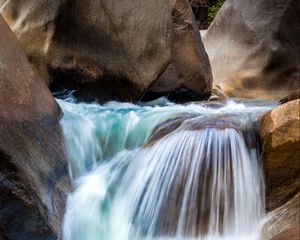 Preview wallpaper waterfall, stones, landscape, nature