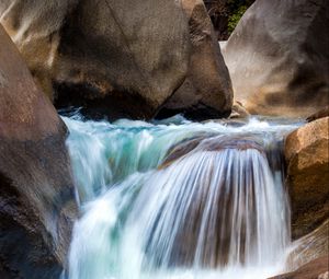 Preview wallpaper waterfall, stones, landscape, nature