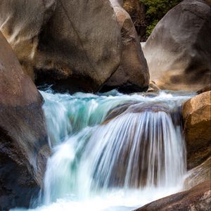 Preview wallpaper waterfall, stones, landscape, nature