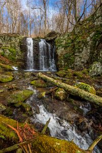 Preview wallpaper waterfall, stones, moss, trees, nature