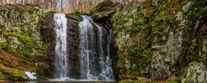 Preview wallpaper waterfall, stones, moss, trees, nature