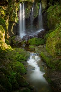 Preview wallpaper waterfall, stones, moss, water, stream