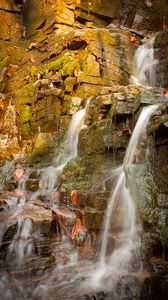 Preview wallpaper waterfall, stones, moss, nature