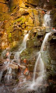 Preview wallpaper waterfall, stones, moss, nature